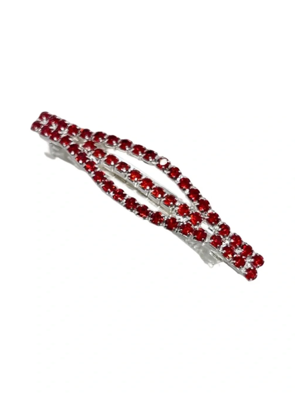 Red Rhinestone Hair Clip Barrette FINAL PRICE DROP